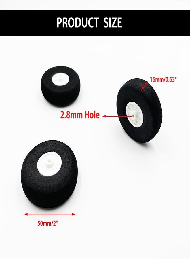 URIMPAVIDO 4PCS 2 Inch RC Airplane Wheels Light Foam Tire Wheels for RC Plane Aircraft DIY Model Plane Wheel Replacment Parts (4PCS 2Inch) - Image 3